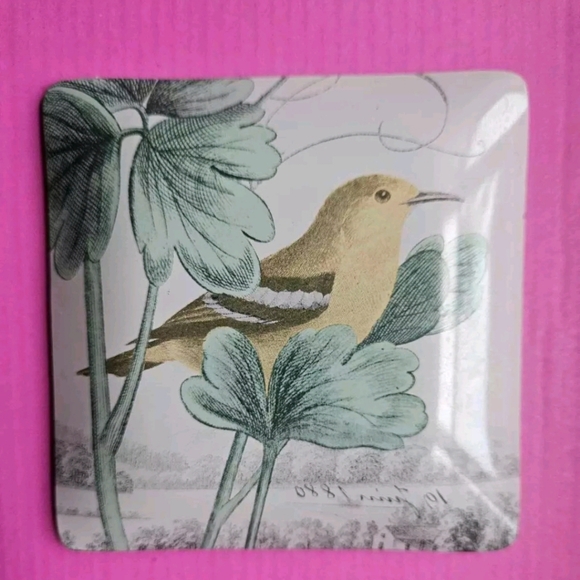Glass Trinket Tray Bird  4.5” x 4.5” - Picture 5 of 8